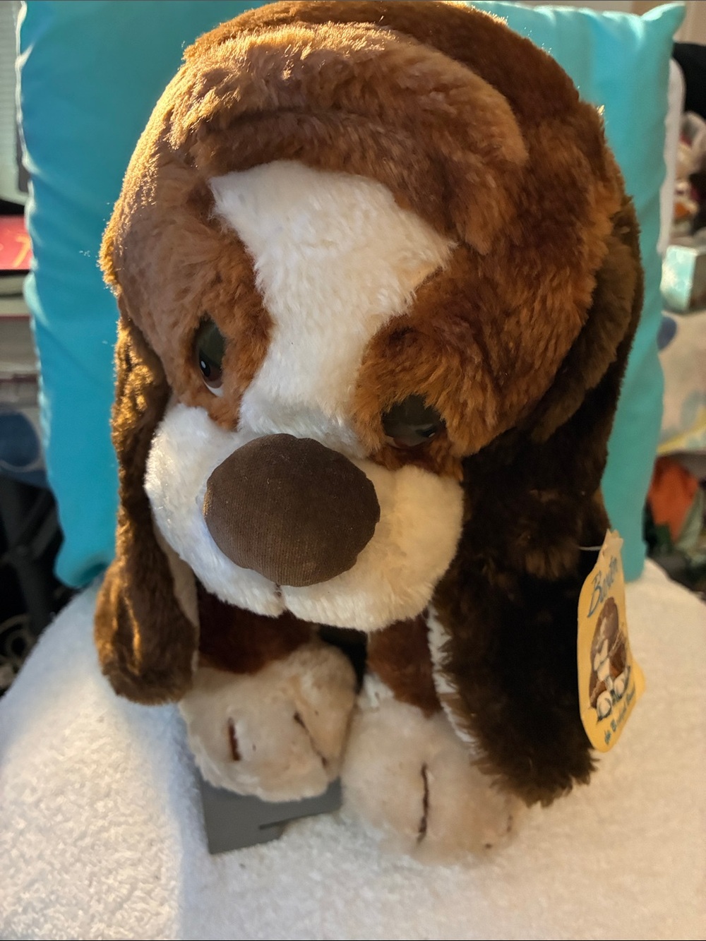 NWT Russ Brown and White Plush Puppy Stuffed Animal “Baxter”